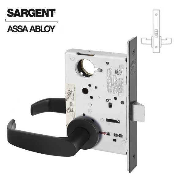 Sargent 8200 Series Mortise Lock Mechanical Passage or Closet LN Trim L Rose Black Suede Powder Coat SRG-8215-LNL-BSP - main